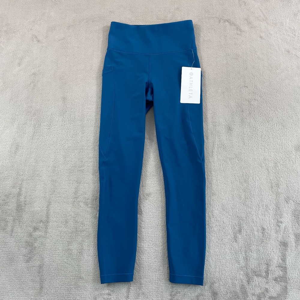 Athleta Interval Stash 7/8 Tight Women‎ 2XS Dark Lapis Blue Yoga Gym NWT $109